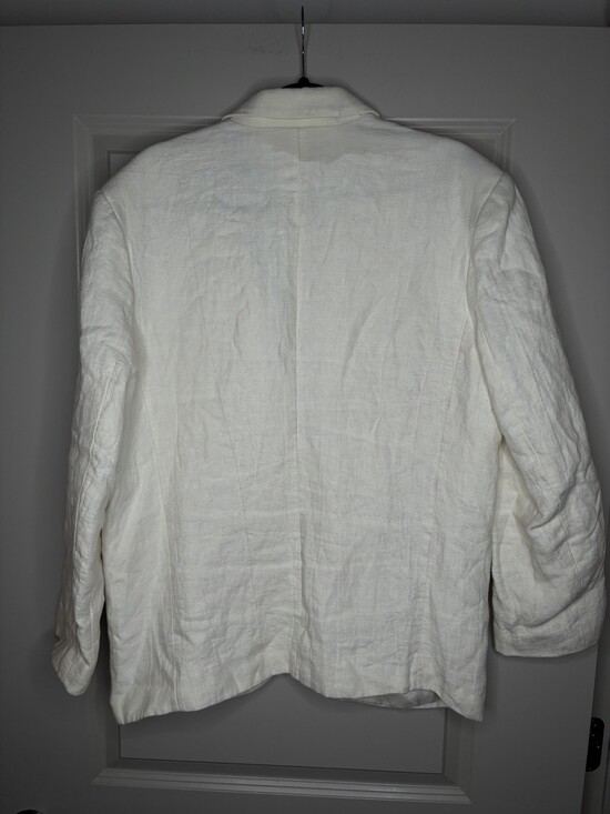 Anine Bing 100% Linen Quinn Blazer in Eggshell Cream Size Large - Picture 8 of 10